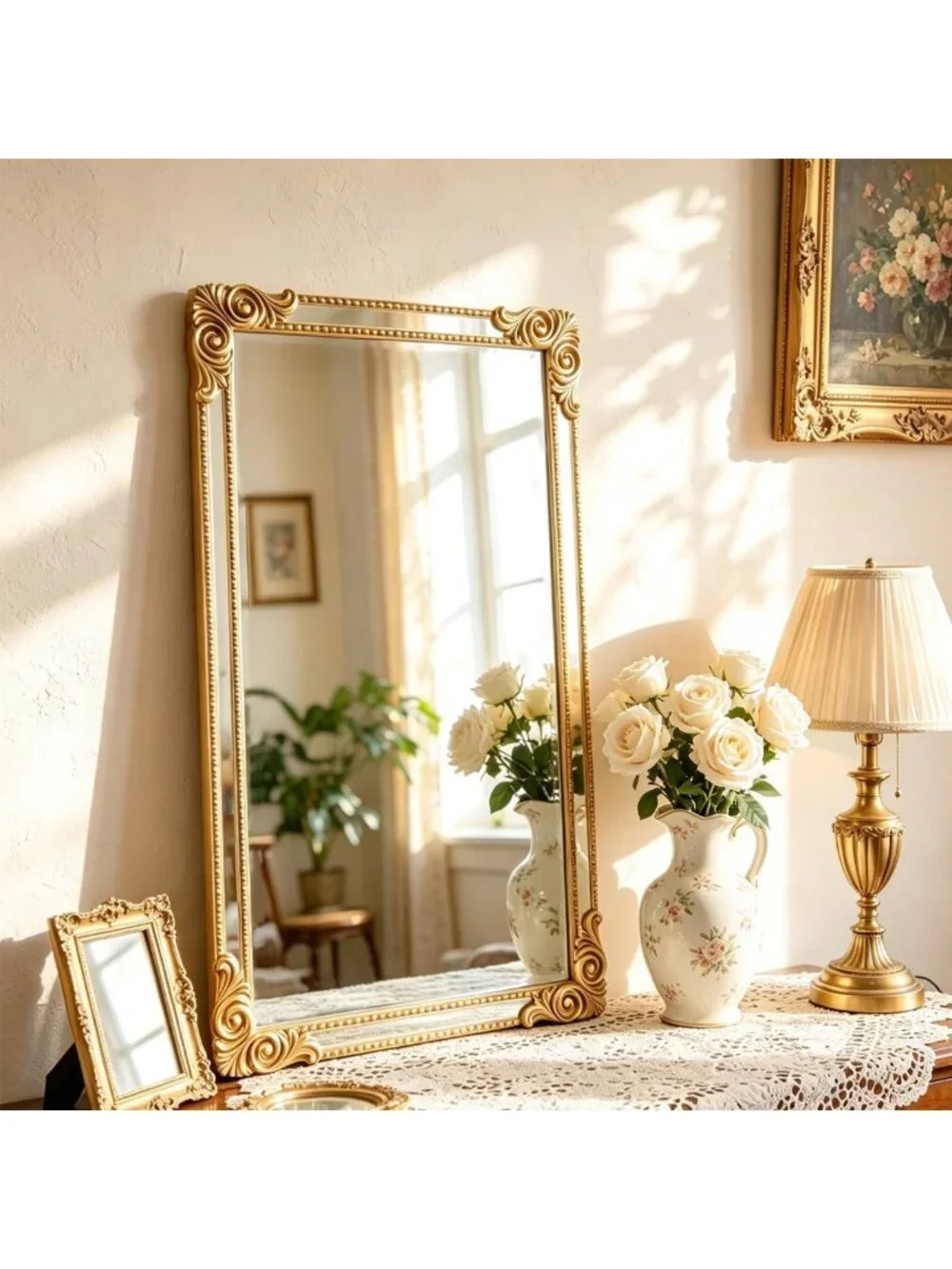 Vintage Baroque Gold Wall Mirror - Ornate Home Decor Accent, 24x36 Inches